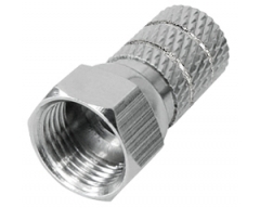 FFL2AL, Twist-On F-Stecker, Steckerlänge 20 mm, gerändelte Version, vernickelt