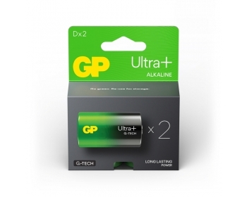D Mono Batterie GP Alkaline Ultra+, 200% stärker, 1,5V (2 Stück)