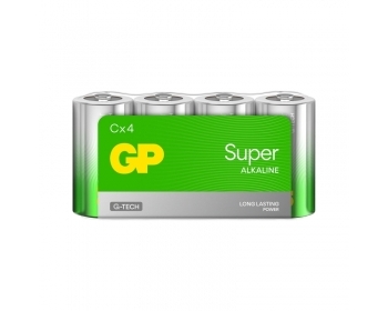 C Baby Batterie GP Alkaline Super 1,5V 4 Stück Folie