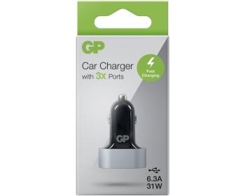 GP CC61, USB KFZ-Ladegerät mit 3 USB-Anschlüssen 6,3 A, Typ-A