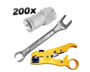 Stecker-Paket: 200x F-UNI-F7 + 1x BWZ 11 Spezialschlüssel + 1x PCA Stripper