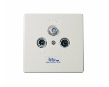 btv 1965 DATA, 19 dB Multimedia-Breitbanddurchgangsdose 1 GHz mit separatem DATA-Anschluss