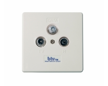 btv 1265 DATA-IM, 12 dB Multimedia-Breitbanddurchgangsdose 1 GHz mit separatem DATA-Anschluss