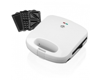 TAMPO (3in1 Sandwichmaker) Weiß, Leistungsaufnahme 700 W , Sandwichtoaster 3 in 1 - Sandwichtoaster, Waffele