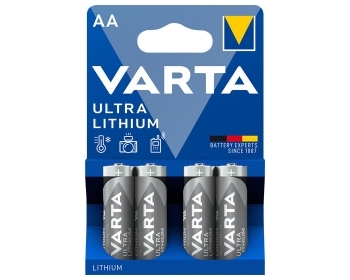 VARTA Batterie Lithium, Mignon, AA, FR06, 1.5V, Ultra Lithium, Professional, Retail Blister (4-Pack)