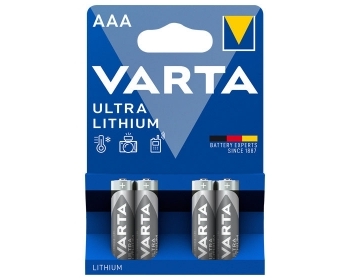 VARTA Batterie Lithium, Micro, AAA, FR03, 1.5V, Ultra Lithium, Professional, Retail Blister (4-Pack)
