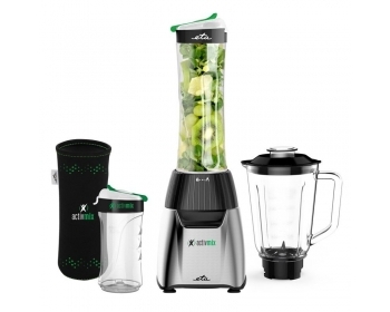 ACTIVMIX PREMIUM (Smoothie-Maker) Edelstahl/ Schwarz, Leistungsaufnahme 350 W , Mixbehälter 0,6 l , Gla