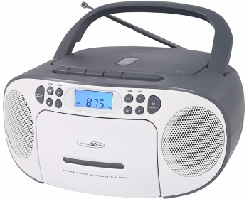 RCR2260 weiß/grau, Boombox mit Radio, MP3/CD, Kassette und AUX-IN