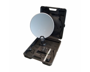 CD707 Camping-SAT im praktischen Koffer, 35 cm Spiegel, Single LNC, 10m Anschlusskabel
