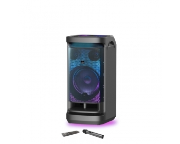 AKAI DJ-BY6L, aktiver mobiler Party-Lautsprecher mit Akku & Discoball-Lichteffekten