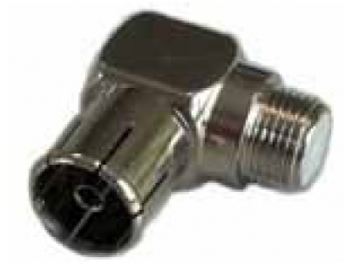 FB01 W-HQ Adapter F-Buchse-IEC-Buchse ,hochwertiger Adapter - Winkel-Ausführung, ideal für Kompressionsstecker