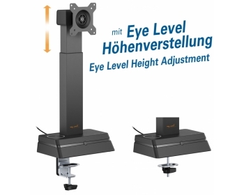HL66-1L, Monitor Halterung mit Eye Level Höhenverstellung, für Bildschirme 17" - 32"