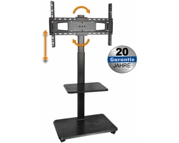 HP129L, TV Ständer mit Rollen höhenverstellbar, 32" - 75" (81 - 190 cm), belastbar bis 45 kg, Hoch- & Querformat