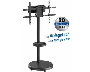 HP91L, TV Ständer mit Rollen, 37 - 86 Zoll (94 - 218 cm), bis 50 kg, neigbar, Bildschirm drehbar, höhenverstellbar