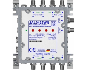 JAL0425WN, Gen.2 Sat-Kaskadenstartverstärker 4x 25dB - mittlere Ausgangsleistung - inklusive Netzteil JNT19-2000