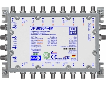 JPS0904-4M, Einkabelumsetzer für 2 (4) Satelliten, a²CSS 9 Stammleitungen (passiv), Sat kaskadierbar,4x Ausgang