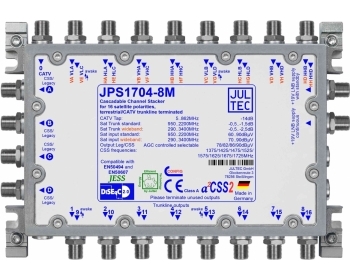 JPS1704-8M, Einkabelumsetzer für 4 (8) Satelliten, a²CSS 17 Stammleitungen (passiv), Sat kaskadierbar,4x Ausgang