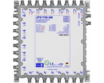 JPS1708-8M, Einkabelumsetzer für 4 (8) Satelliten, a²CSS 17 Stammleitungen (passiv), Sat kaskadierbar,8x Ausgang