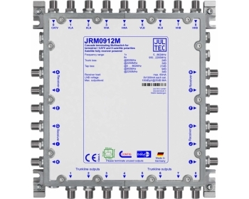 JRM0912M, Multischalter für 2 Satelliten9 Stammleitungen (passiv), Terrestrik terminiert, LNB und Multischalter komplett receive