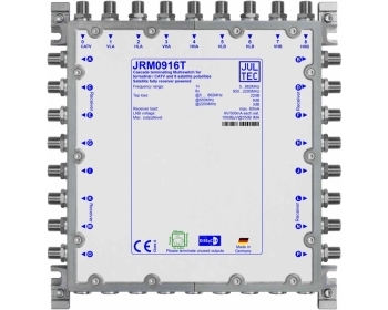 JRM0916T, Multischalter, 9 Stammeingänge (terminiert), 16 Ausgänge, LNB und Switch kpl. receivergespeist