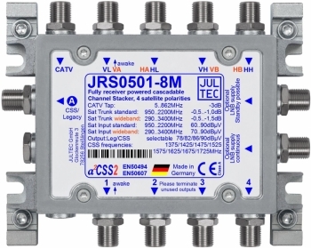 JRS0501-8M, Einkabelumsetzer für 1 (2) Satelliten, a²CSS25 Stammleitungen (passiv), Sat kaskadierbar,LNB und Einkabel-Multischal