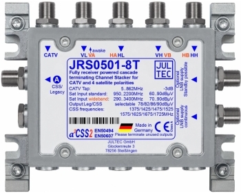 JRS0501-8T, Einkabelumsetzer für 1 (2) Satelliten, a²CSS25 Stammleitungen (passiv), Stämme terminiert,LNB und Einkabel-Multischa