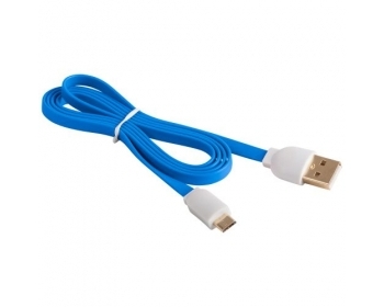 MBFL-30 blau, USB - Micro-USB-Flachkabel, 3,0m