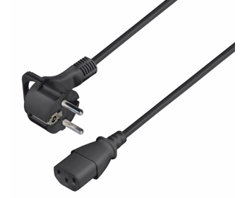 KGK20-2,5, 2,5m  Flach-Schutzkontakt Stecker - Kaltgeräte-Kupplung IEC320C13