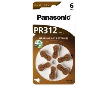 PANASONIC Zinc-Air PR312 (PR41) BL6 (Hearing Aid)