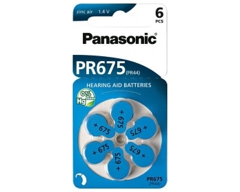 PANASONIC Zinc-Air PR675 (PR44) BL6 (Hearing Aid)