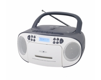 RCR2260DAB weiß/grau, Boombox mit DAB+ Radio, Kassette, CD, MP3, USB und AUX-In