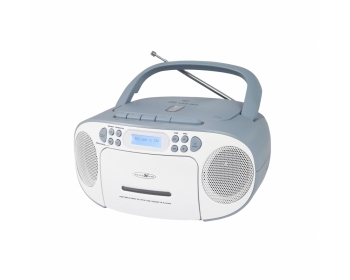 RCR2260DAB weiß/blau, Boombox mit DAB+ Radio, Kassette, CD, MP3, USB und AUX-In
