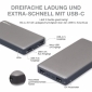 Powerbank GP MP15MA grau 15.000 mAh 3 USB-Anschlüsse mAh 3A Type C