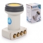 ANK PREMIUM UV LNB QUAD LNC SUNPROTECT+, inkl. Wetterschutzkappe, inkl. 8x vergoldete F-Stecker