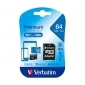 microSDXC Card 64GB, Premium, Class 10, U1, (R) 90MB/s, (W) 10MB/s, SD Adapter, Retail-Blister