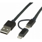 GP 0,15 m, Lightning/ Micro-USB auf USB-A Ladekabel, CB03, Apple MFI lizensiert
