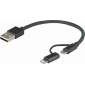 GP 0,15 m, Lightning/ Micro-USB auf USB-A Ladekabel, CB03, Apple MFI lizensiert