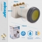 ANK PREMIUM UV LNB QUAD LNC SUNPROTECT+, inkl. Wetterschutzkappe, inkl. 8x vergoldete F-Stecker