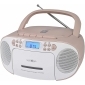 RCR2260 weiß/pink, Boombox mit Radio, MP3/CD, Kassette und AUX-IN