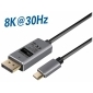 C522-1L, 1,0m DisplayPort Kabel, USB Typ C Stecker auf DisplayPort Stecker, DisplayPort Version 1.4, 8k@30Hz, Plug & Play