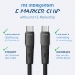 C529-0,5L, 0,5 m, USB C Kabel 100 W mit E-Marker Chip und Soft-Touch Silikonmantel