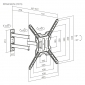 HEG6L, schwenkbare TV Wandhalterung, 23" - 65" (58 - 165 cm), belastbar bis 30 kg, neigbar, schwenkbar, variabler Wandabstand