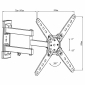 HF12L, TV Wandhalterung, für Bildschirme 13" - 50" (33 - 127 cm), Belastung bis 25 kg