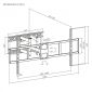 HF7L, TV Wandhalterung schwenkbar für XXL Fernseher, 60" - 140" (152 - 356 cm), bis 125 kg, schwenkbar, neigbar, horizontal anpa