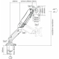 HL16L schwarz, mit Gasdruckfeder, für Flachbildschirme 17" - 32" (43 - 81 cm), Belastung 2 - 9 kg, Armreichweite: bis 500 mm