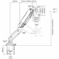 HL16WL weiß, mit Gasdruckfeder, für Flachbildschirme 17" - 32" (43 - 81 cm), Belastung 2 - 9 kg, Armreichweite: bis 500 mm