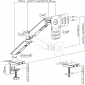 HL25-1L, Vollbeweglicher Tischhalter mit Gasdruckfeder für Flachbildschirme