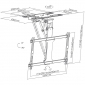 HL49ML schwarz, Motorisierter & klappbarer TV Deckenhalter