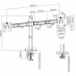 HL50-2L, Vollbeweglicher Tischhalter für 2 Flachbildschirme