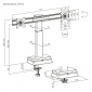 HL66-2L, Monitor Halterung für 2 Monitore mit Eye Level Höhenverstellung, für Bildschirme 17" - 27"